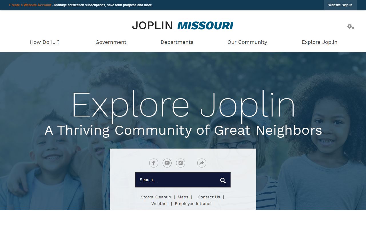 Joplin city government website for criminal history resources