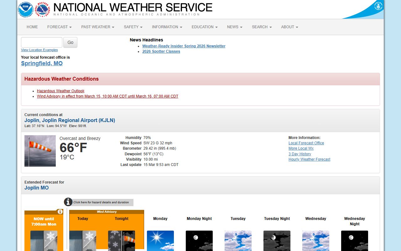 Joplin Police Department website for criminal history record requests
