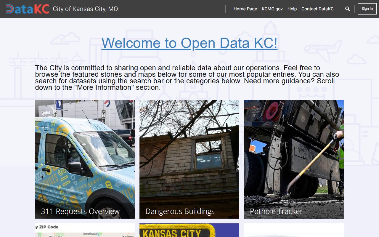 Kansas City open data portal for accessing criminal history and crime data