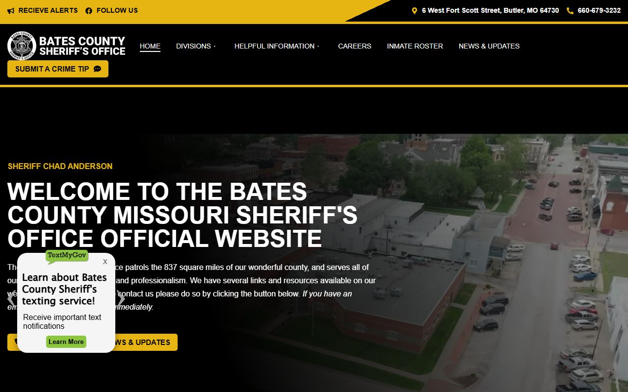 Bates County Sheriff's Office for criminal history record requests