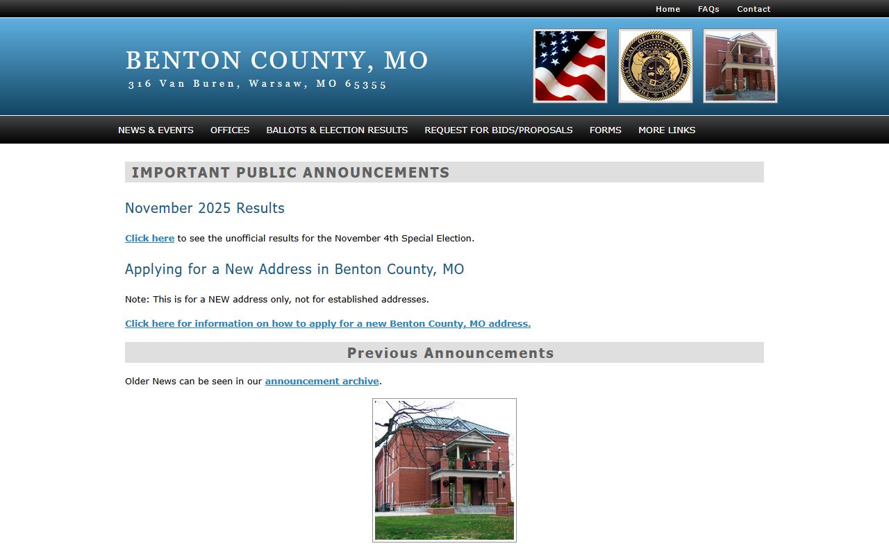 Benton County government resources for criminal history records