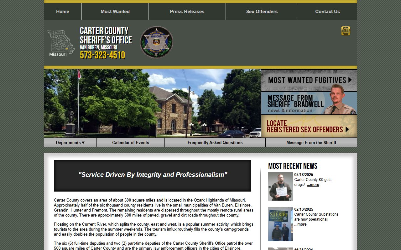 Carter County Sheriff resources for criminal history records