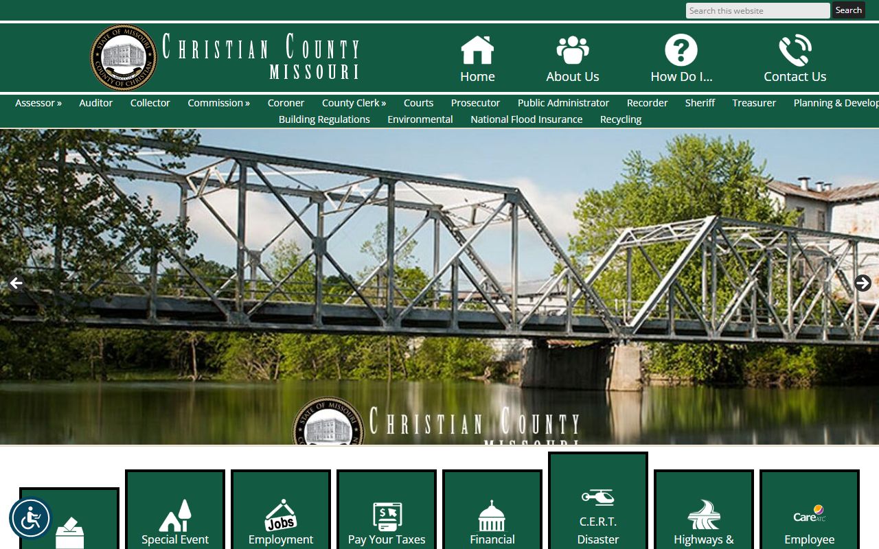 Christian County government page for criminal history record resources