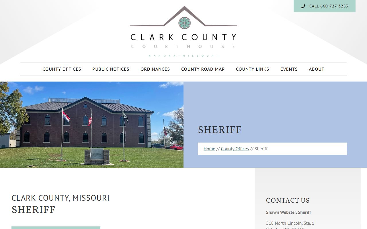 Clark County Sheriff's Office website for criminal history information
