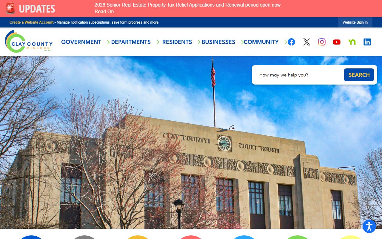 Clay County government page with criminal history record resources