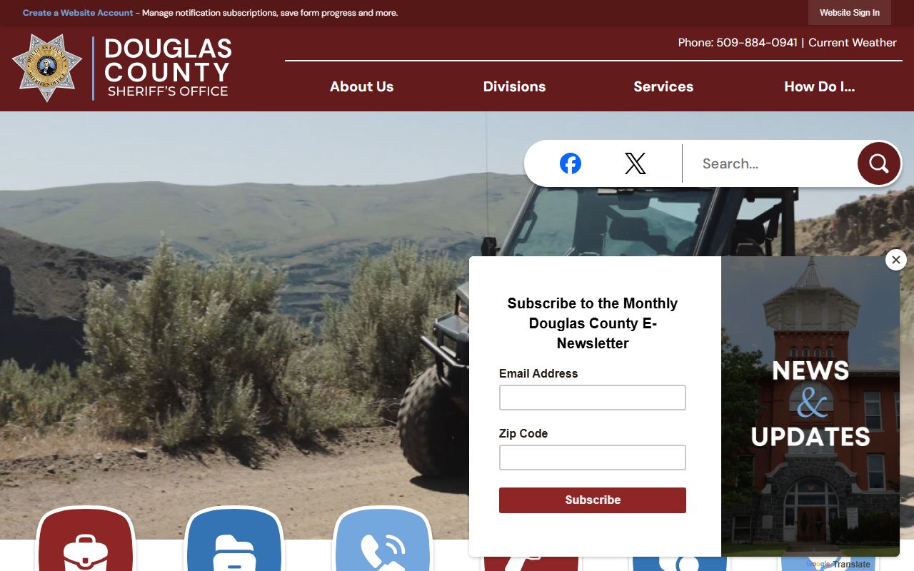 Douglas County Sheriff's Office website for criminal history record requests