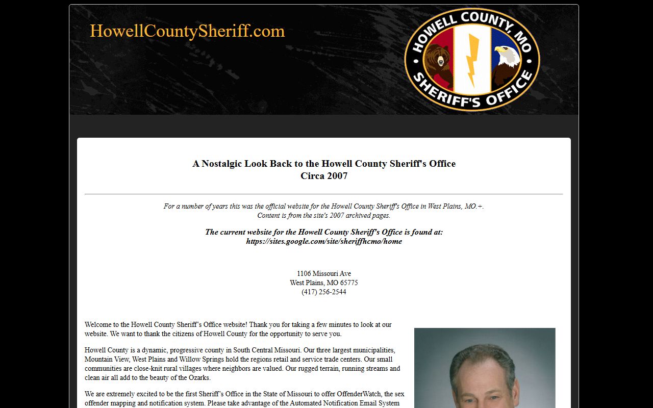 Howell County Sheriff's Office website for criminal history searches