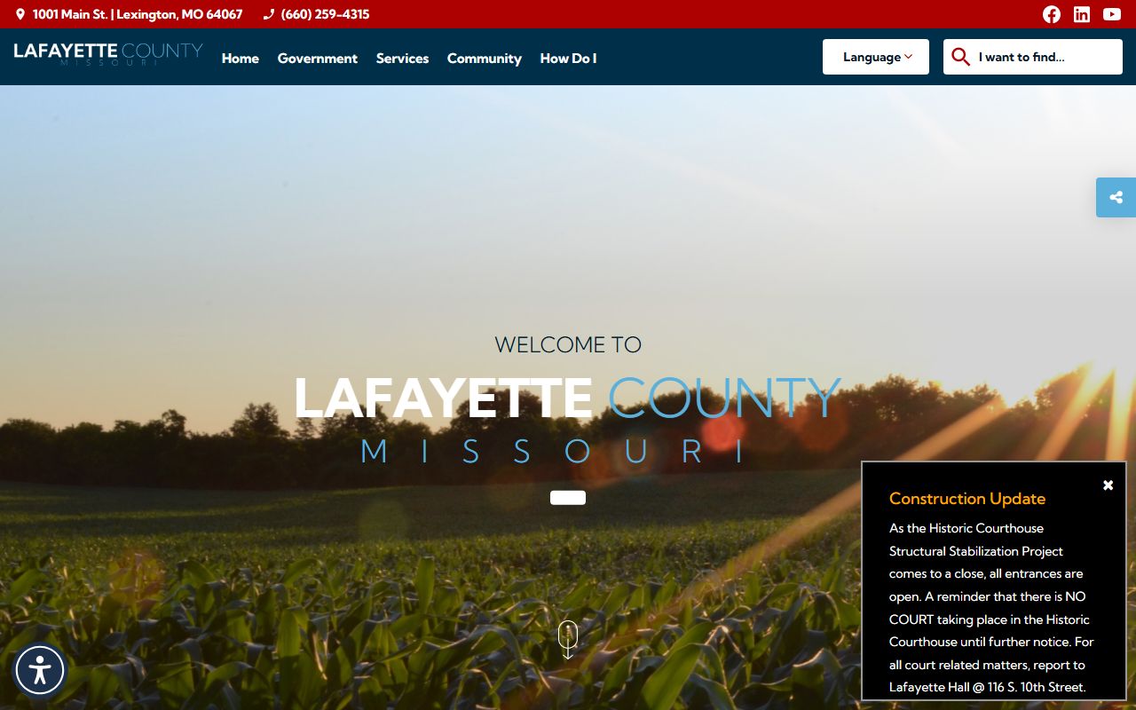 Lafayette County government resources for criminal history searches