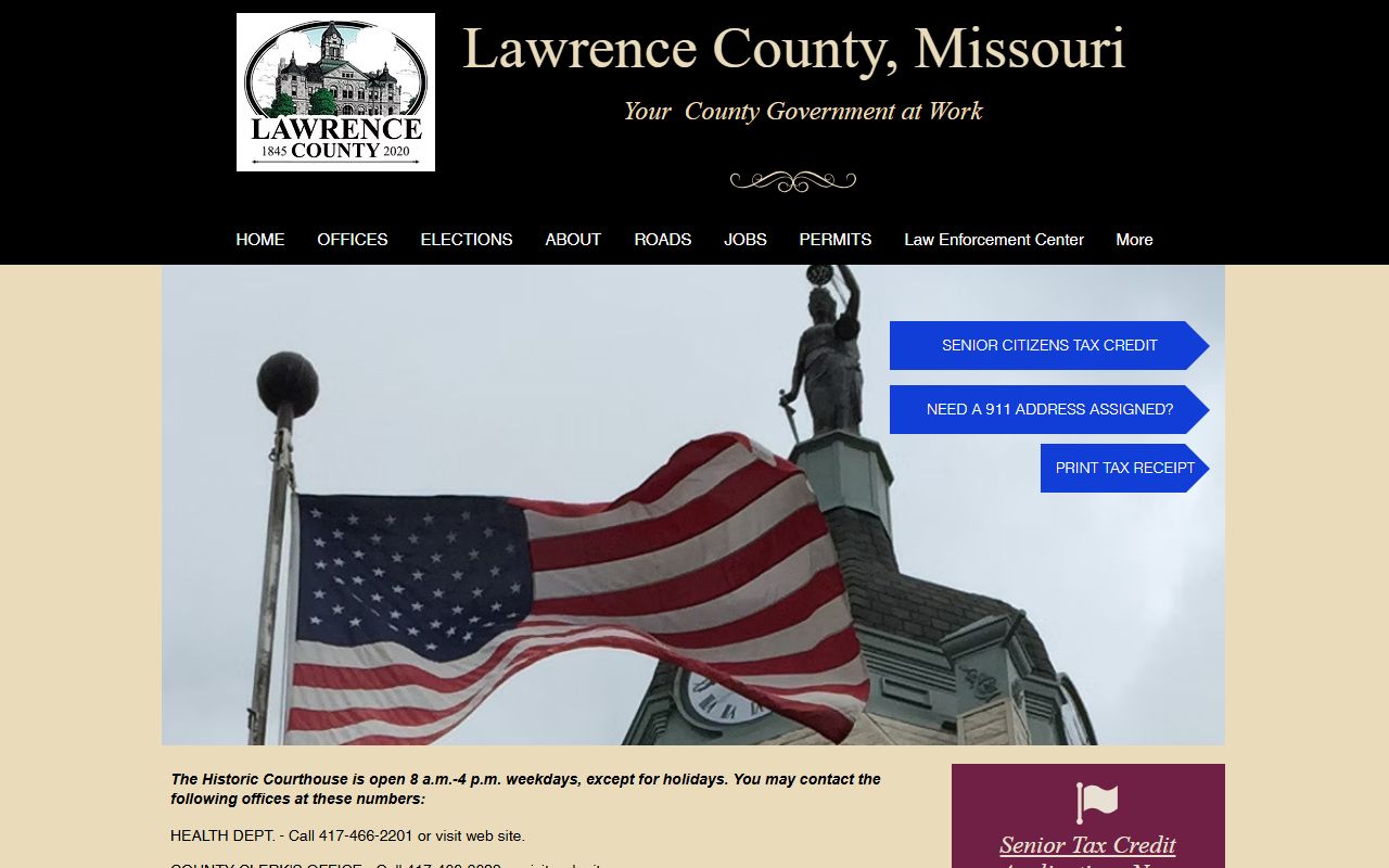 Lawrence County government resources for criminal history record searches