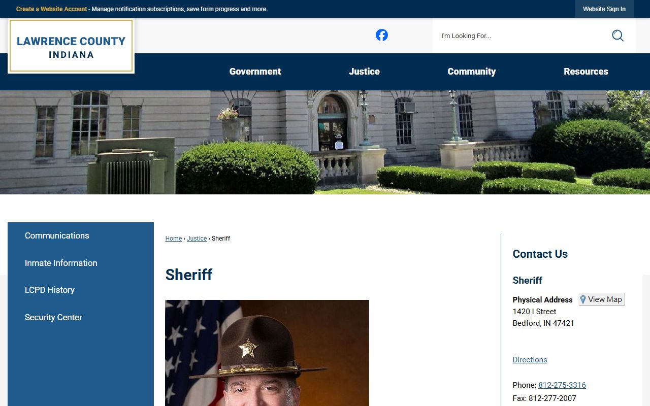 Lawrence County Sheriff's Office for criminal history inquiries