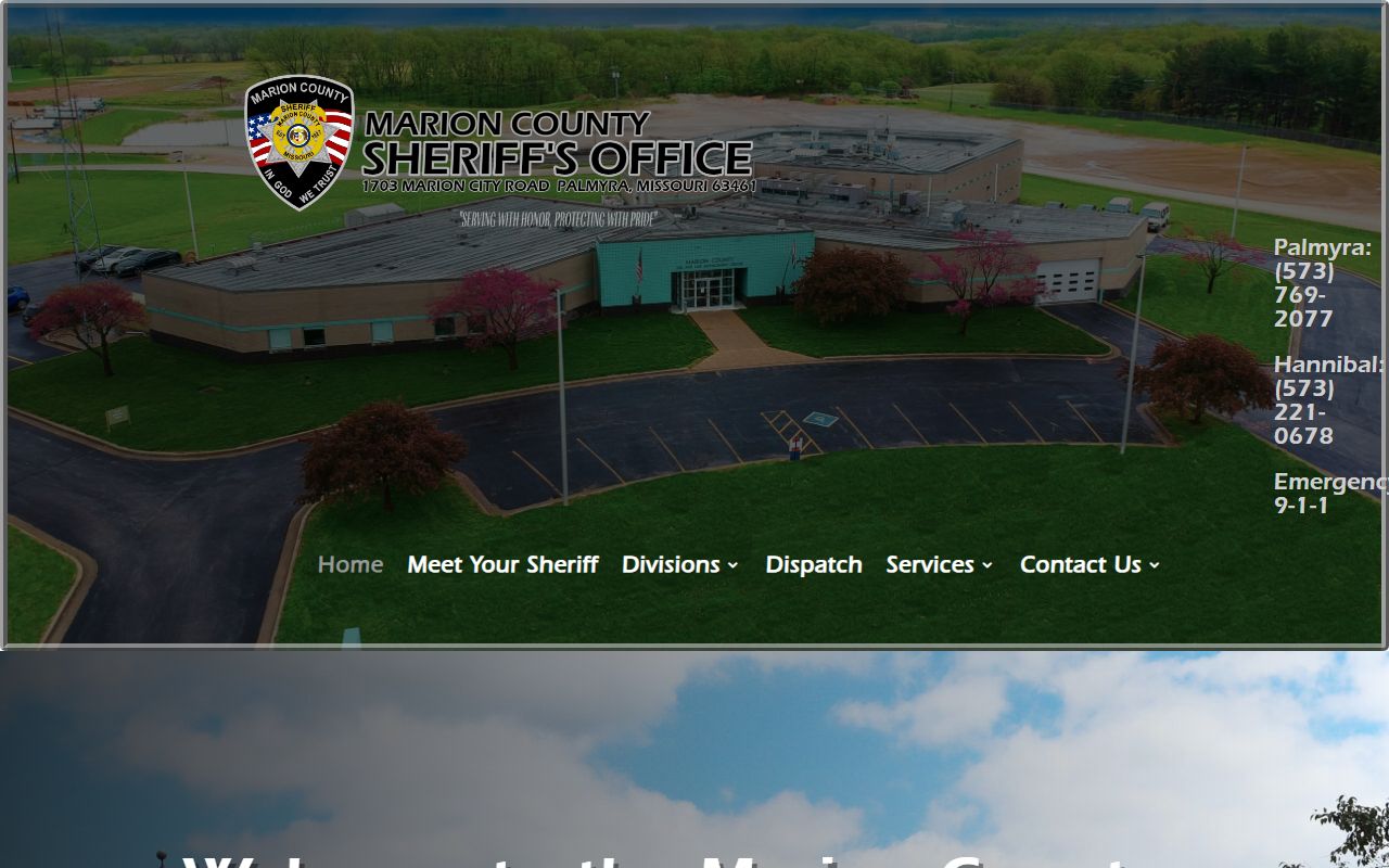 Marion County Sheriff's Office website for criminal history record searches