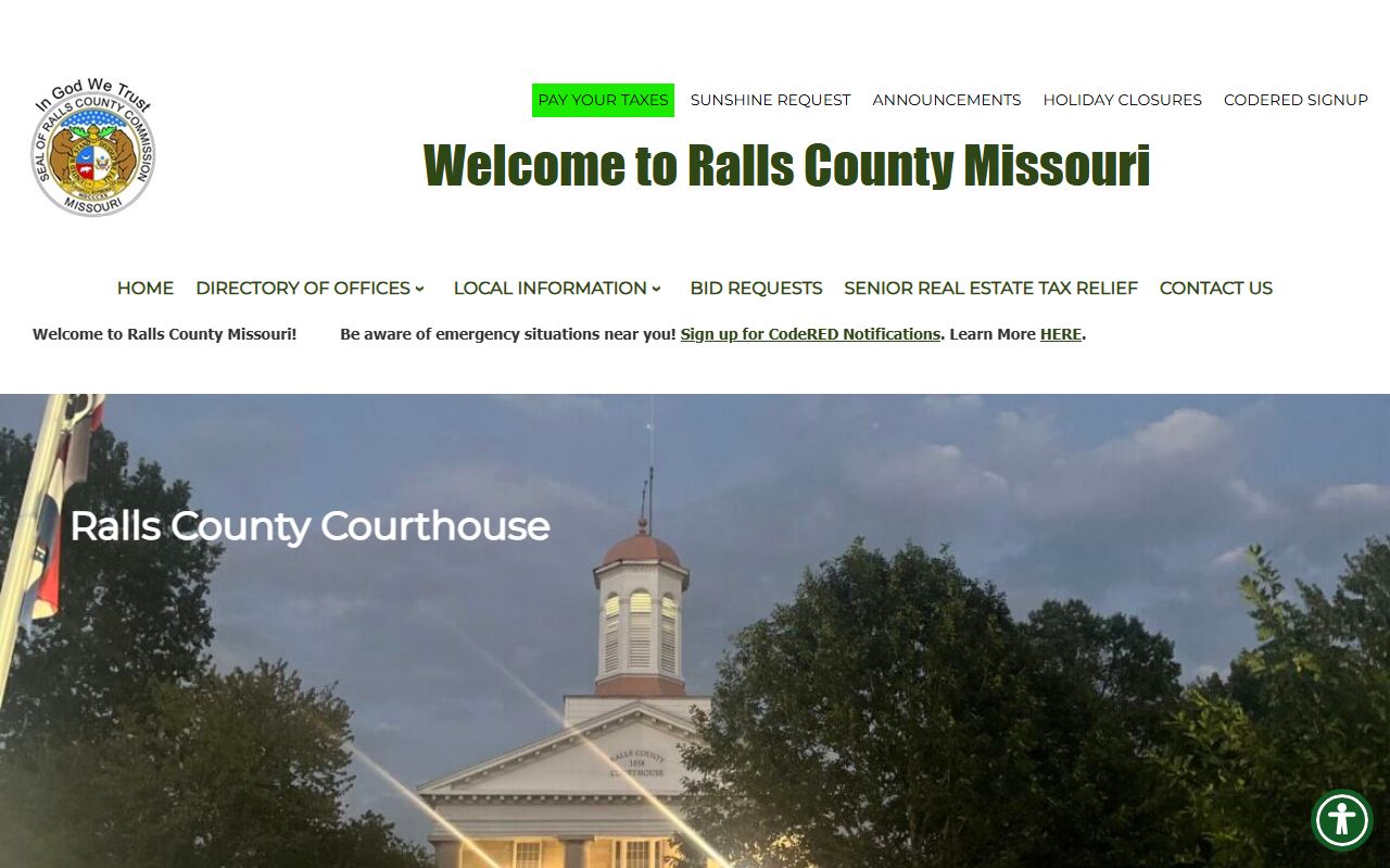 Ralls County government portal for criminal history resources