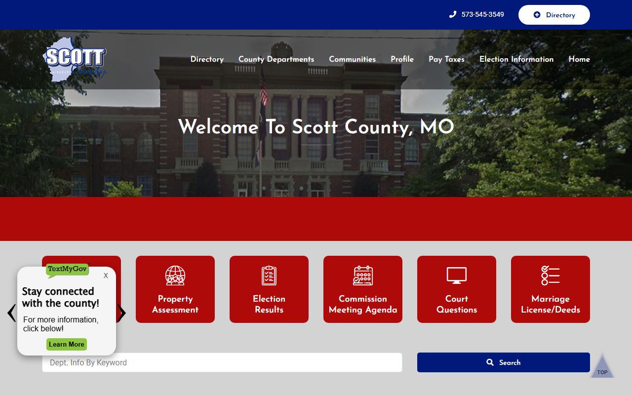 Scott County government resources for criminal history record searches