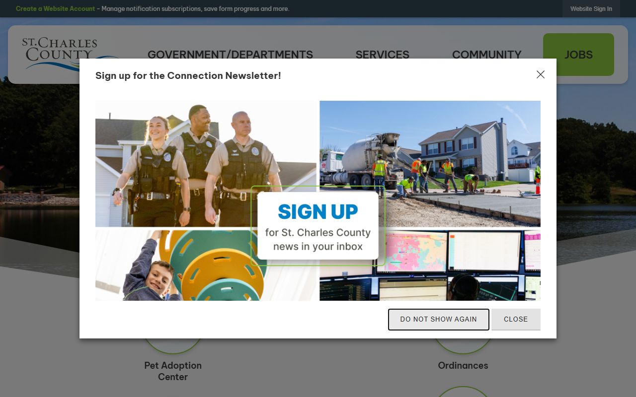 St. Charles County government resources for criminal history record searches