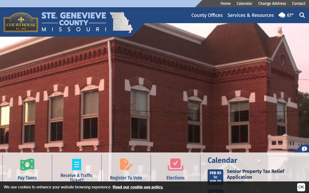 Ste. Genevieve County government resources for criminal history record searches