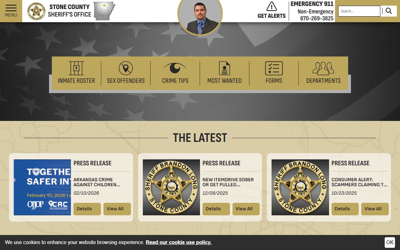 Stone County Sheriff's Office for criminal history record requests